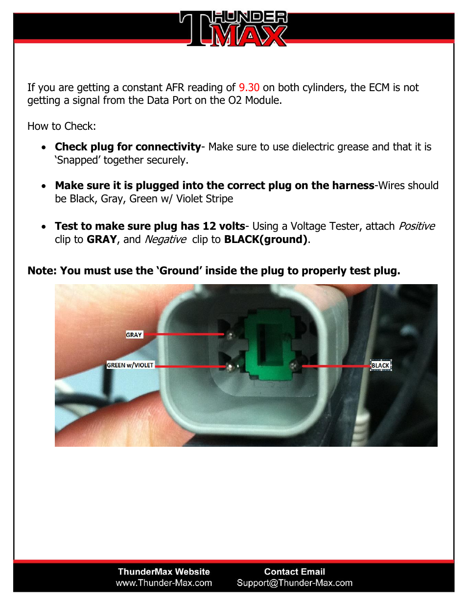 ThunderMax Oxygen (O2) Sensor Operation Testing User Manual | Page 6 / 6