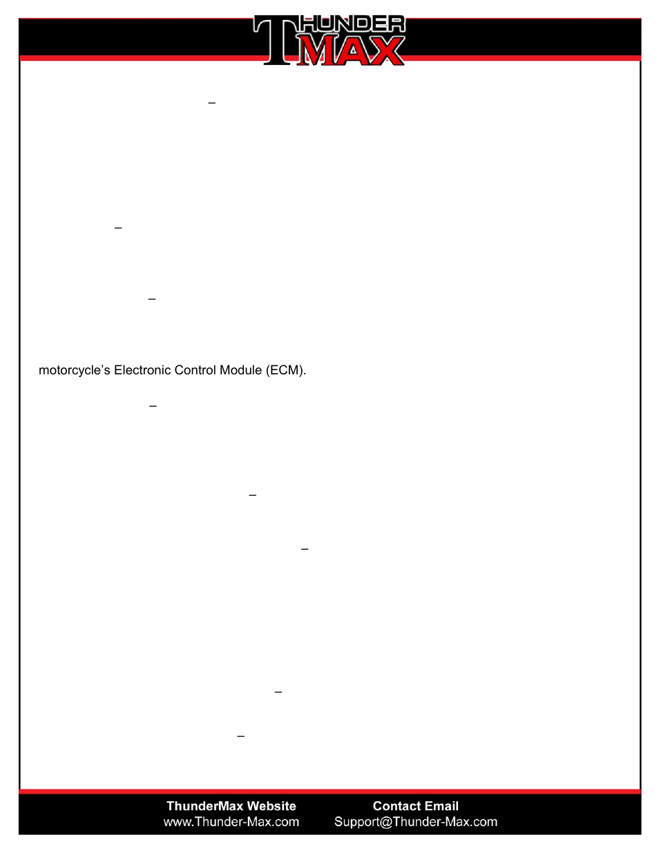 ThunderMax Servicing ThunderMax Equipped Bikes User Manual | Page 5 / 6