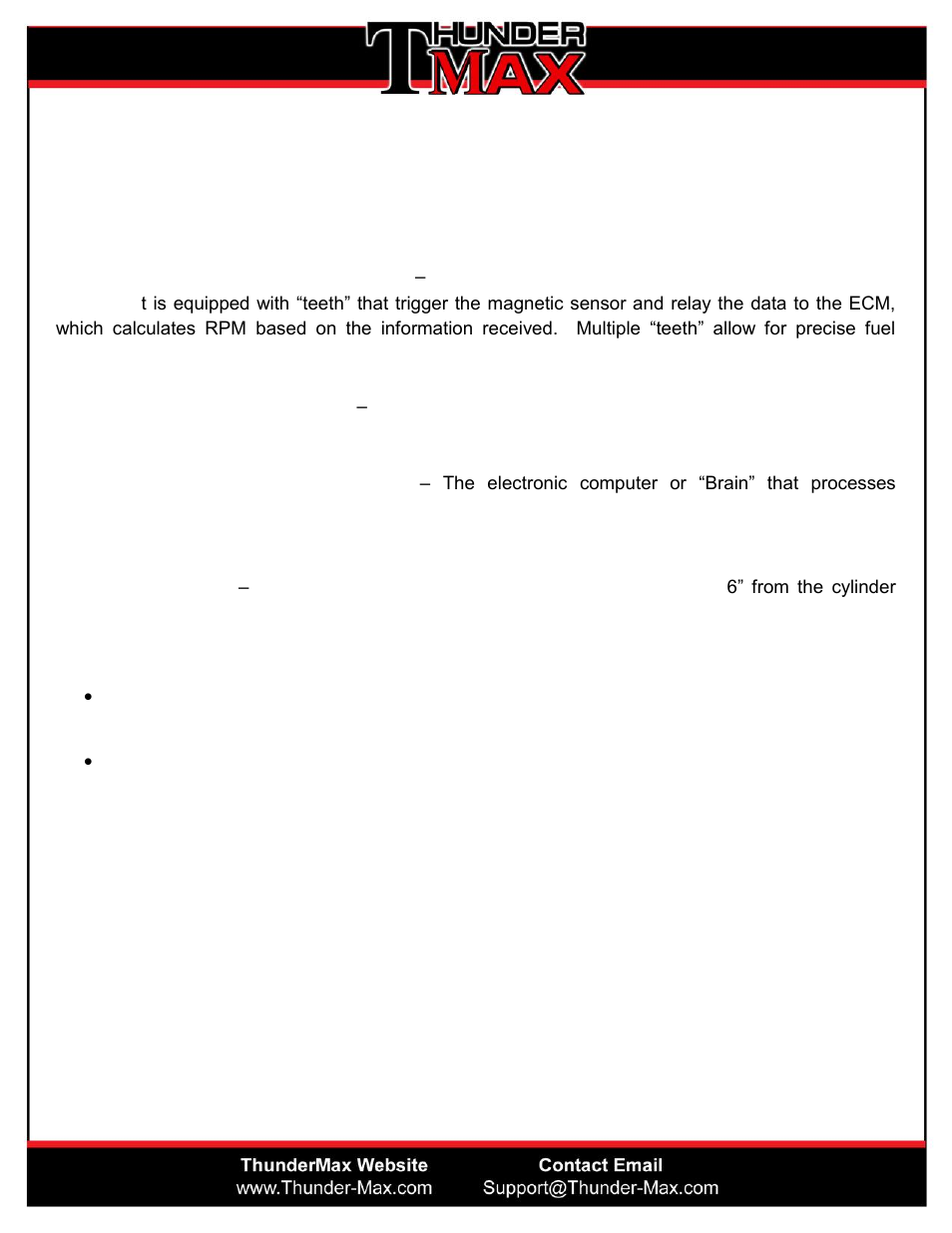 ThunderMax Servicing ThunderMax Equipped Bikes User Manual | Page 6 / 6