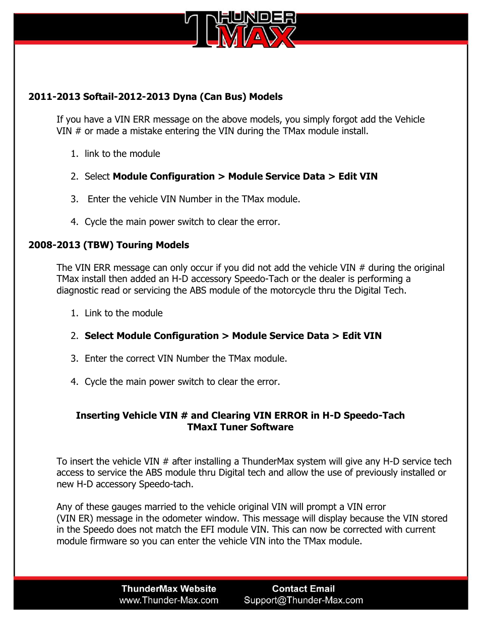 ThunderMax VIN ERR - How To Correct VIN Error User Manual | Page 2 / 3