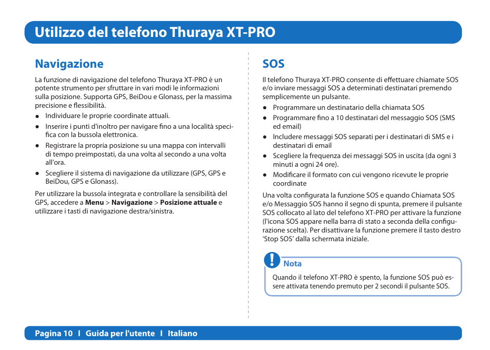 Utilizzo del telefono thuraya xt-pro, Navigazione | Thuraya XT-PRO User Manual | Page 125 / 206