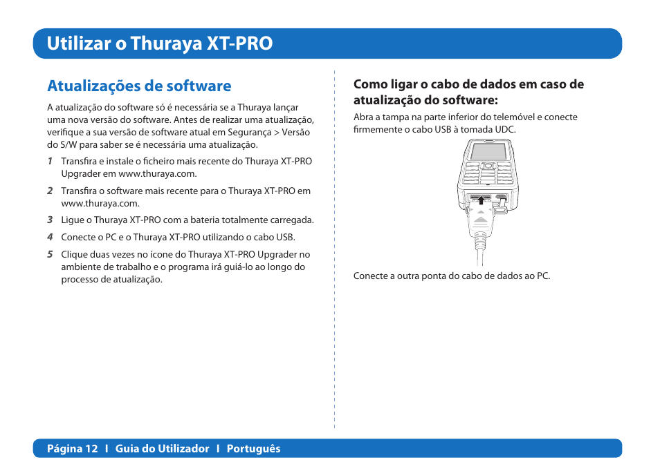 Utilizar o thuraya xt-pro, Atualizações de software | Thuraya XT-PRO User Manual | Page 141 / 206