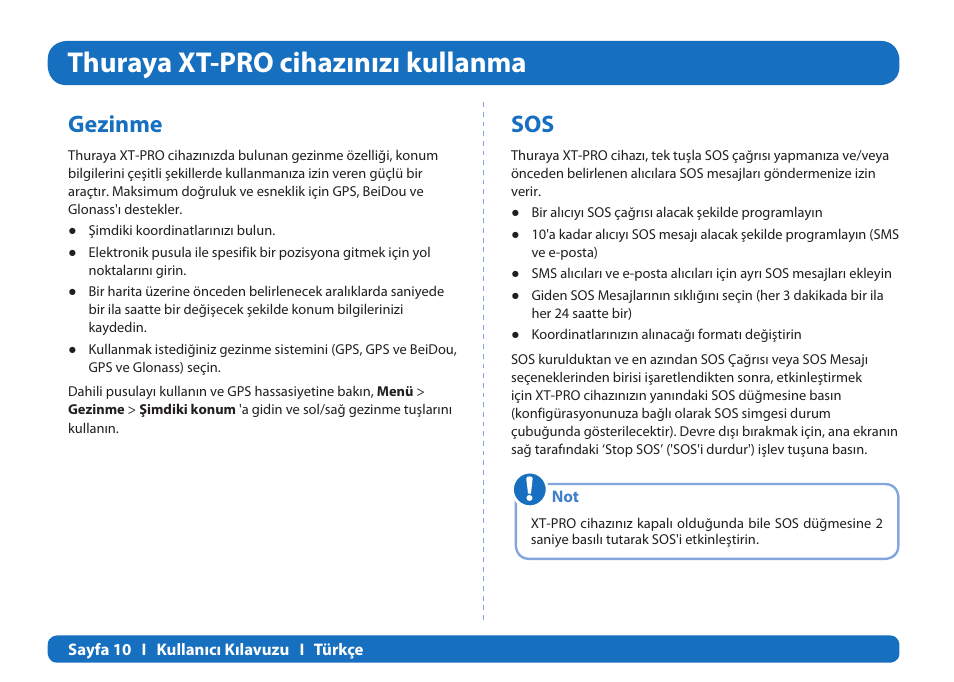 Thuraya xt-pro cihazınızı kullanma, Gezinme | Thuraya XT-PRO User Manual | Page 167 / 206