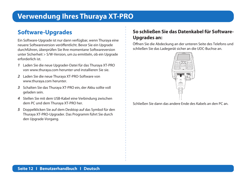 Verwendung ihres thuraya xt-pro, Software-upgrades | Thuraya XT-PRO User Manual | Page 57 / 206