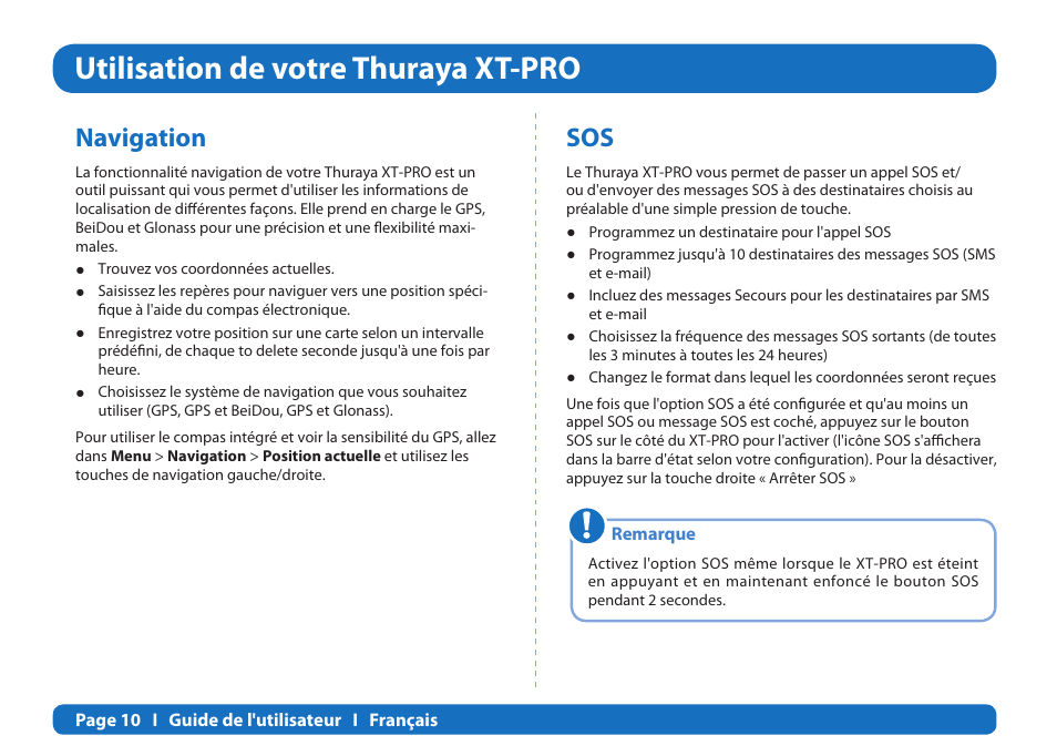 Utilisation de votre thuraya xt-pro, Navigation | Thuraya XT-PRO User Manual | Page 97 / 206