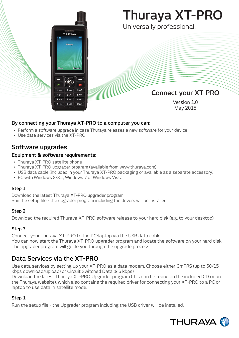 Thuraya XT-PRO User Manual | 2 pages