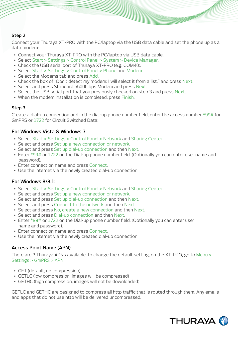 Software upgrades, Data services via the xt-pro | Thuraya XT-PRO User Manual | Page 2 / 2