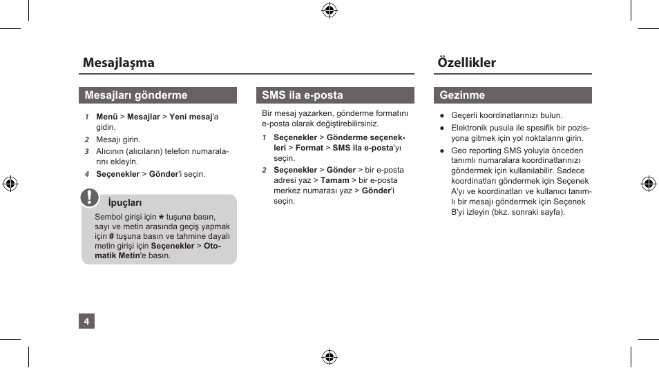 Mesajlaşma, Özellikler | Thuraya XT-LITE User Manual | Page 107 / 139