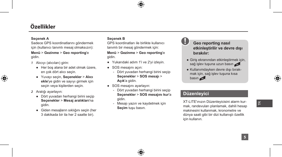 Özellikler | Thuraya XT-LITE User Manual | Page 108 / 139