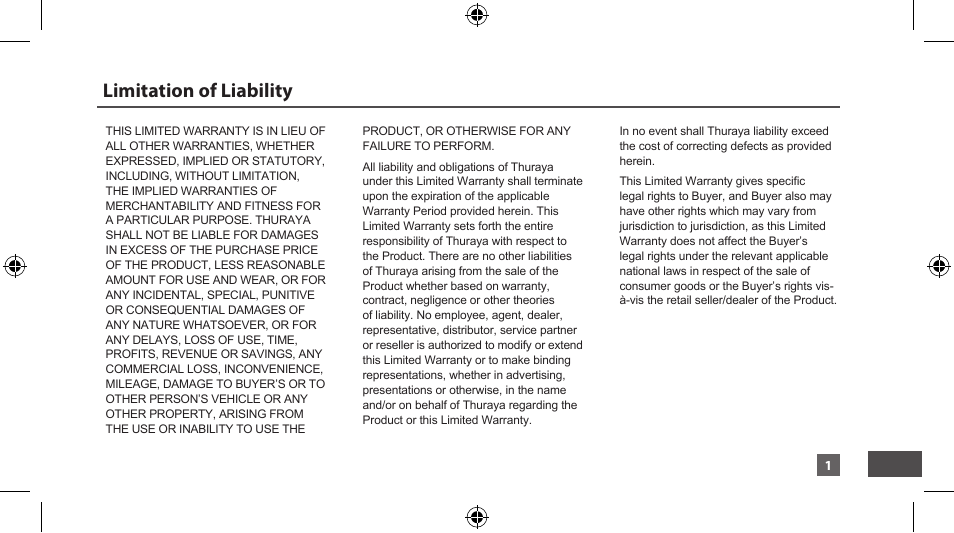 Limitation of liability | Thuraya XT-LITE User Manual | Page 137 / 139