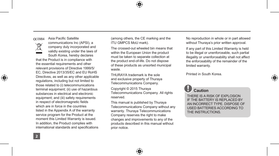 Thuraya XT-LITE User Manual | Page 138 / 139