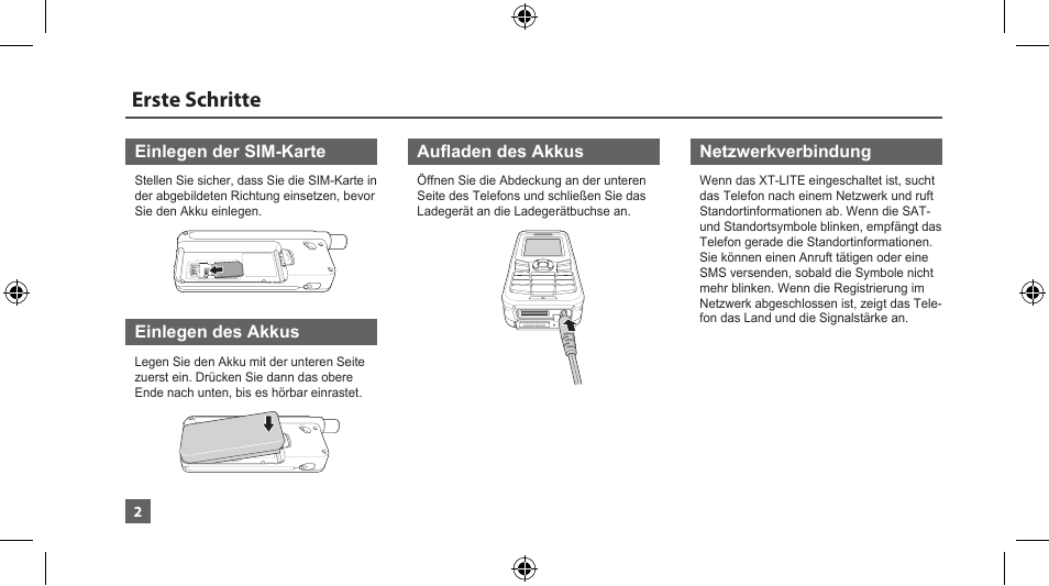 Erste schritte | Thuraya XT-LITE User Manual | Page 25 / 139