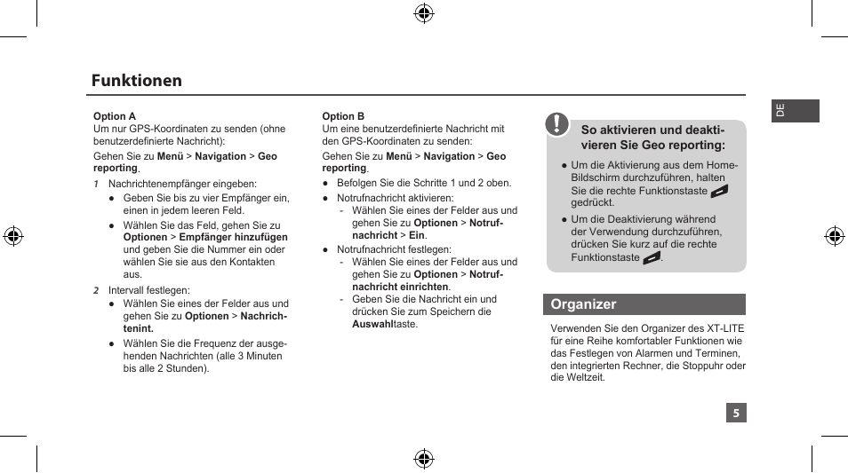 Funktionen | Thuraya XT-LITE User Manual | Page 28 / 139