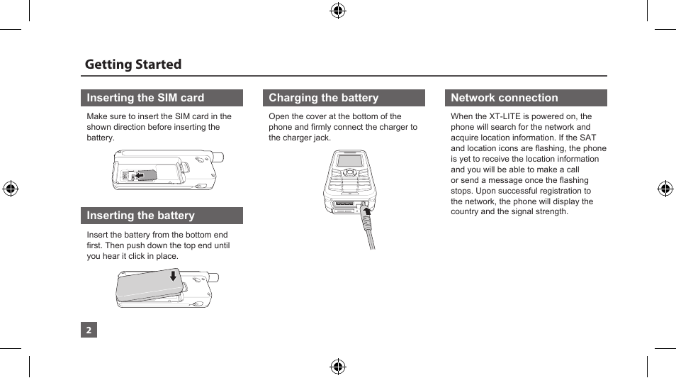 Getting started | Thuraya XT-LITE User Manual | Page 5 / 139