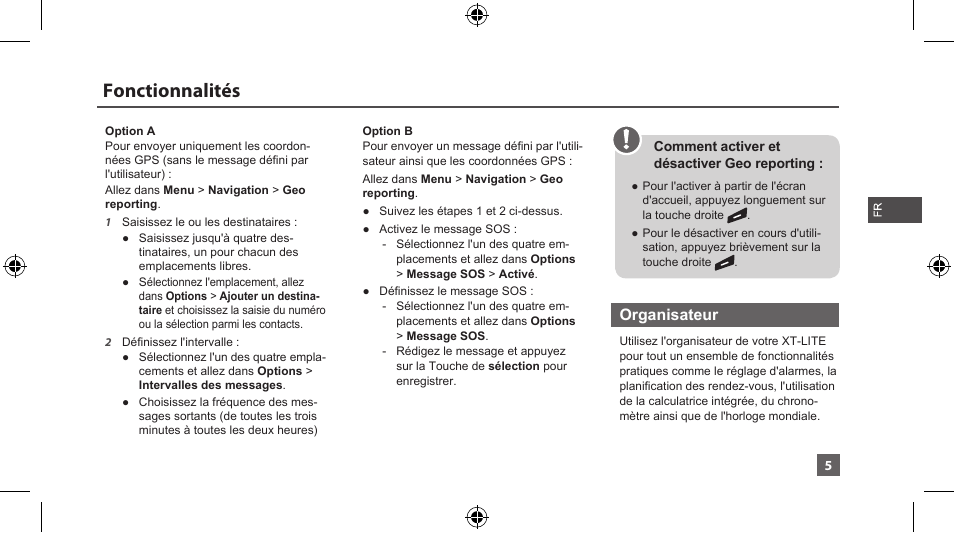 Fonctionnalités | Thuraya XT-LITE User Manual | Page 58 / 139