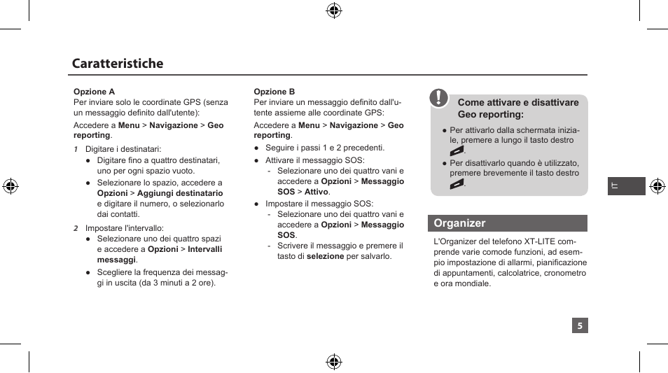 Caratteristiche | Thuraya XT-LITE User Manual | Page 78 / 139