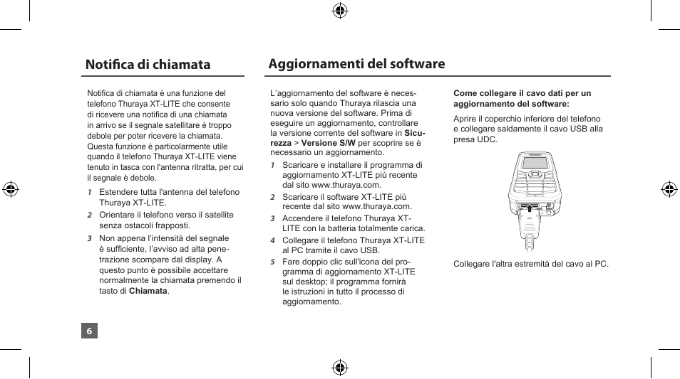 Notifica di chiamata, Aggiornamenti del software | Thuraya XT-LITE User Manual | Page 79 / 139