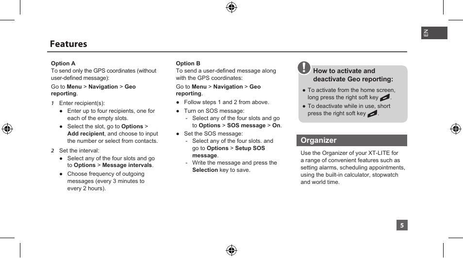 Features | Thuraya XT-LITE User Manual | Page 8 / 139