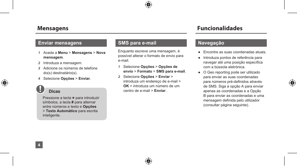 Mensagens, Funcionalidades | Thuraya XT-LITE User Manual | Page 87 / 139