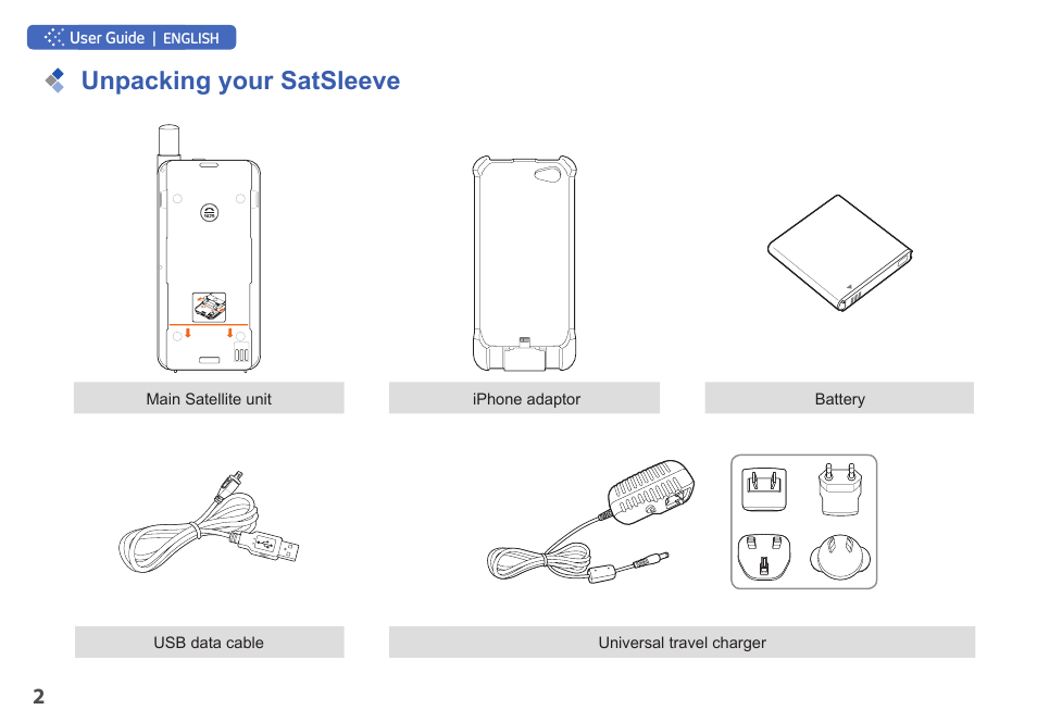 Unpacking your satsleeve | Thuraya SatSleeve for iPhone User Manual | Page 2 / 18