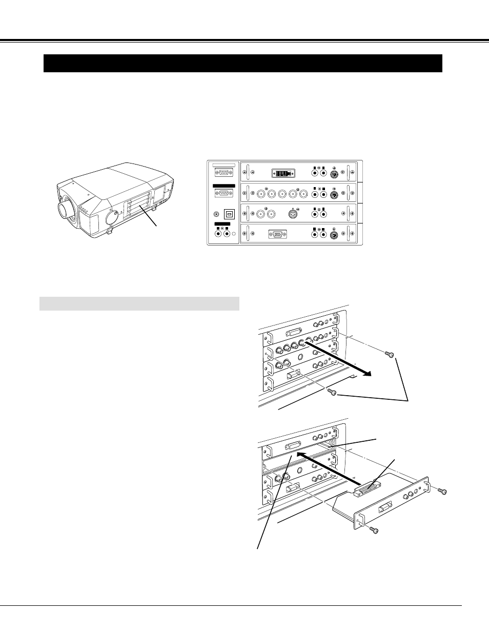 11 connecting projector, Terminals of projector, Replacement of terminal | Christie Digital Systems 38-VIV401-01 User Manual | Page 11 / 52