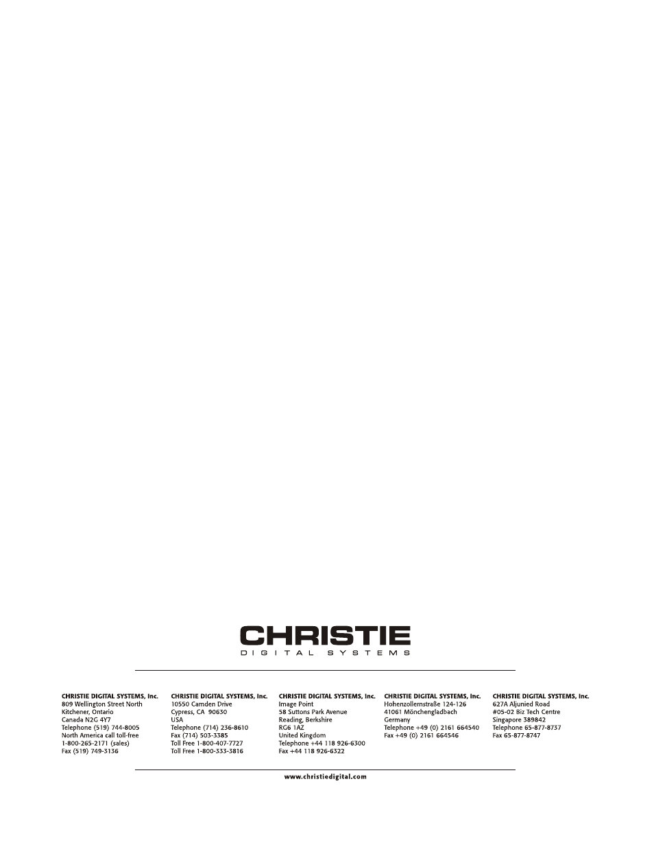 Christie Digital Systems 38-VIV401-01 User Manual | Page 52 / 52