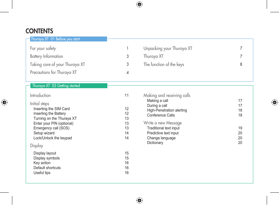 Thuraya XT User Manual | Page 2 / 73