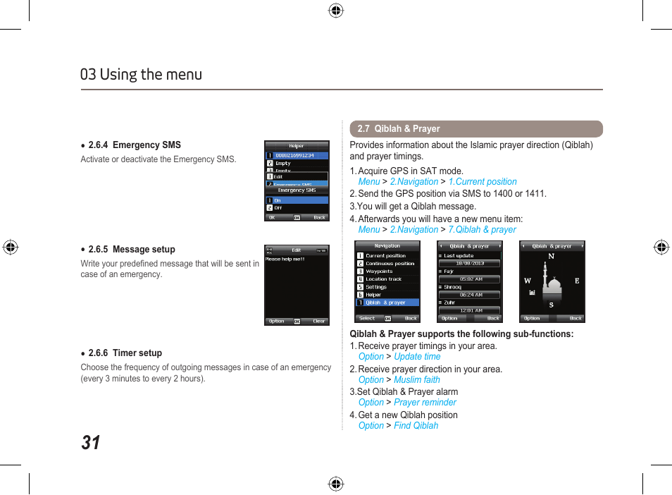 03 using the menu | Thuraya XT User Manual | Page 37 / 73