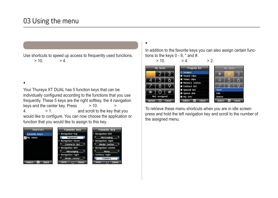 03 using the menu | Thuraya XT-DUAL User Manual | Page 77 / 104