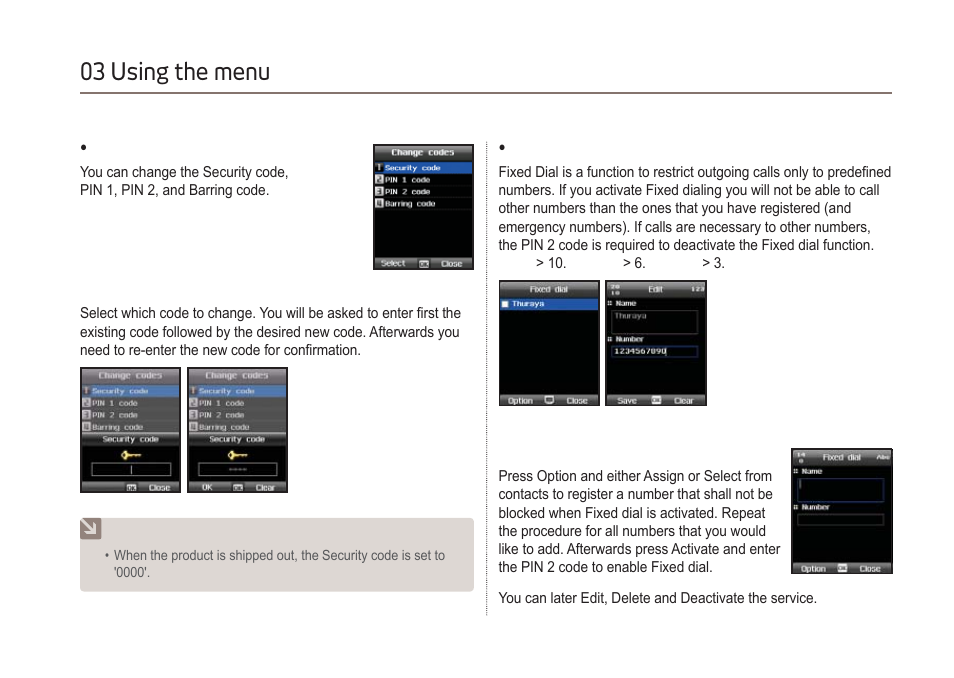 03 using the menu | Thuraya XT-DUAL User Manual | Page 81 / 104