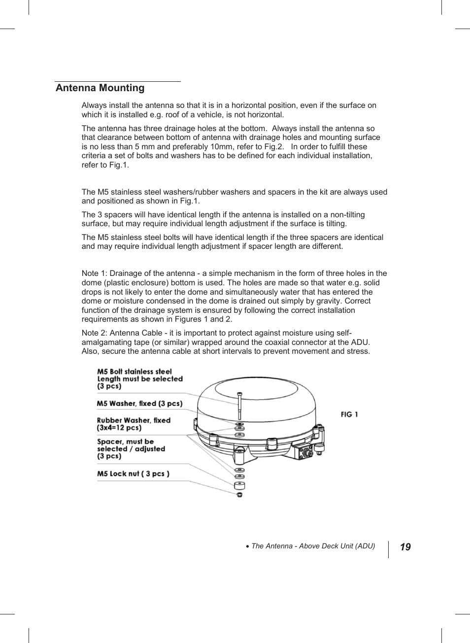 19 antenna mounting | Thuraya IP Voyager User Manual | Page 19 / 24