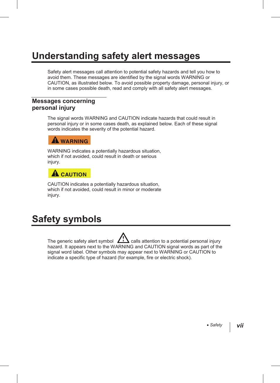 Understanding safety alert messages, Safety symbols | Thuraya IP Voyager User Manual | Page 7 / 24