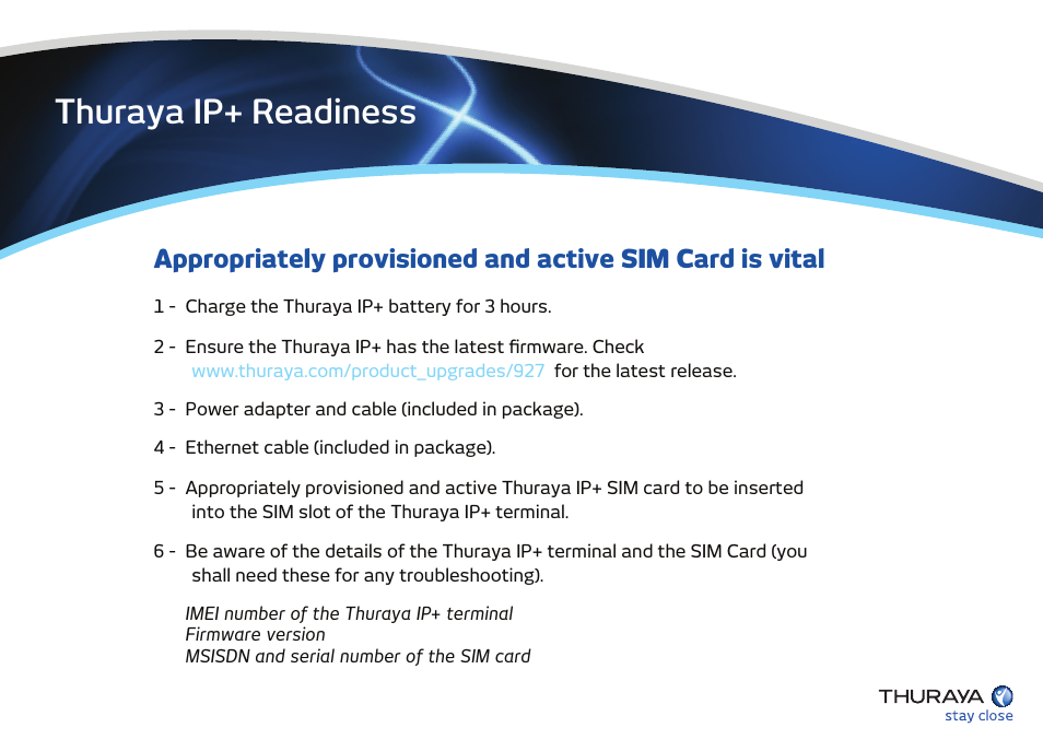 Thuraya ip+ readiness | Thuraya IP User Manual | Page 5 / 16