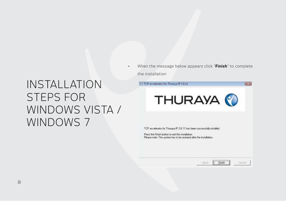 Installation steps for windows vista / windows 7 | Thuraya IP User Manual | Page 17 / 21