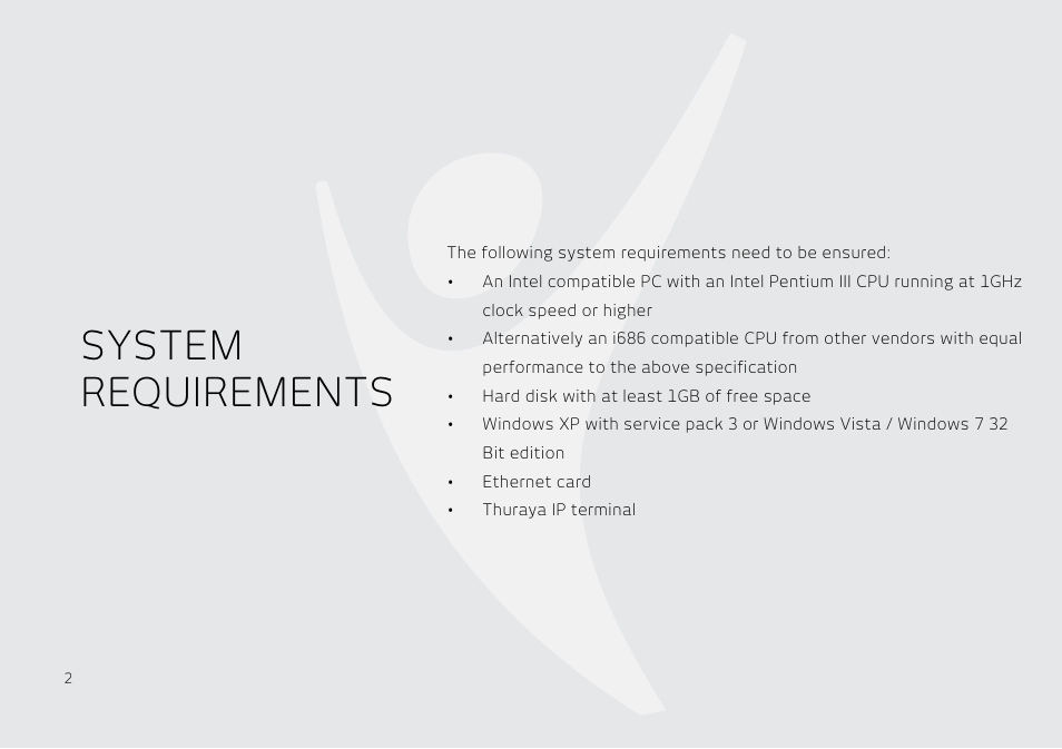 System requirements | Thuraya IP User Manual | Page 3 / 21