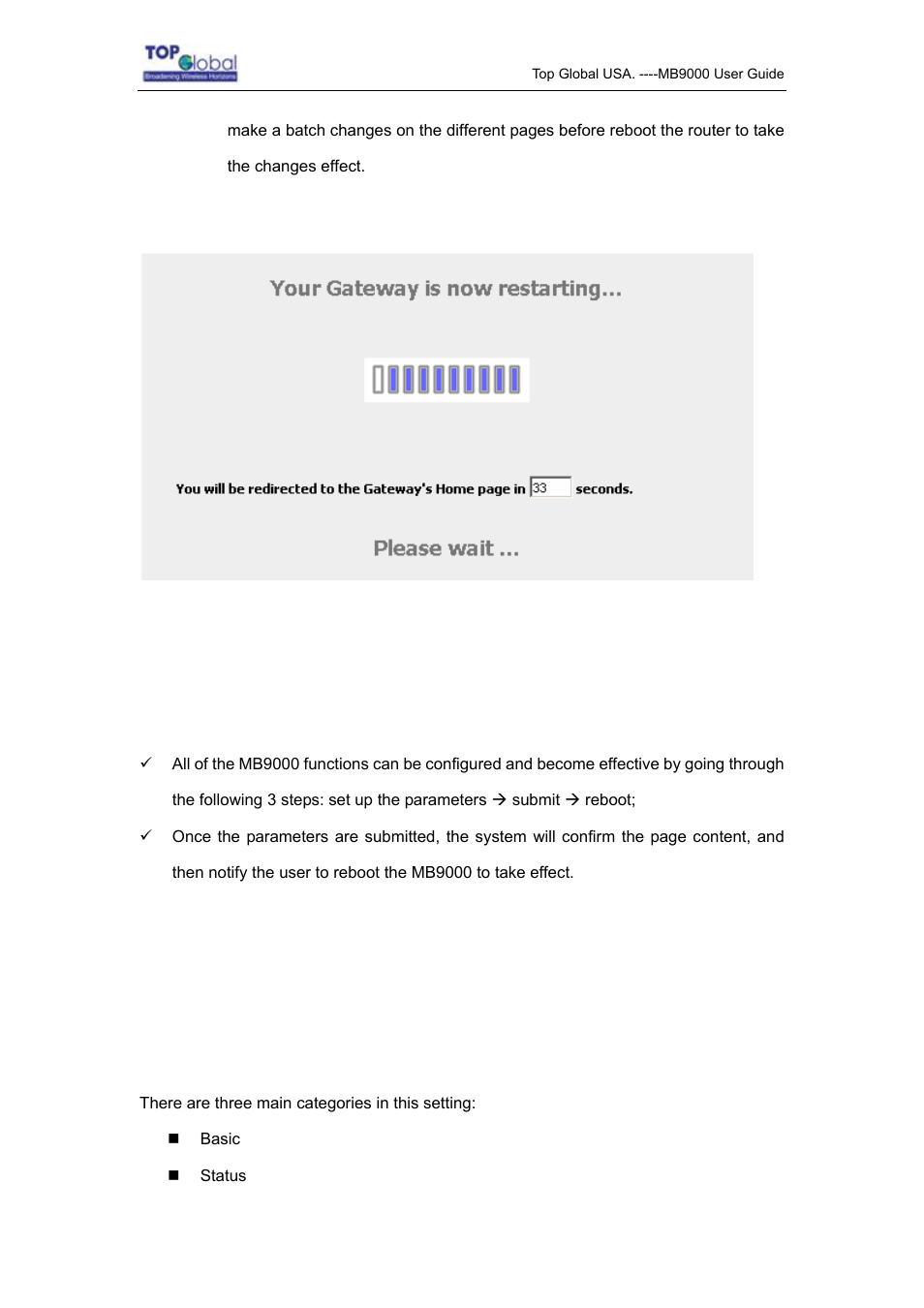 1 devices, Peration, Onfiguration | Ages, Escription, Devices, 3 page operation, 4 configuration pages description 3.4.1 devices | Top Global MB9000 User Manual | Page 15 / 66