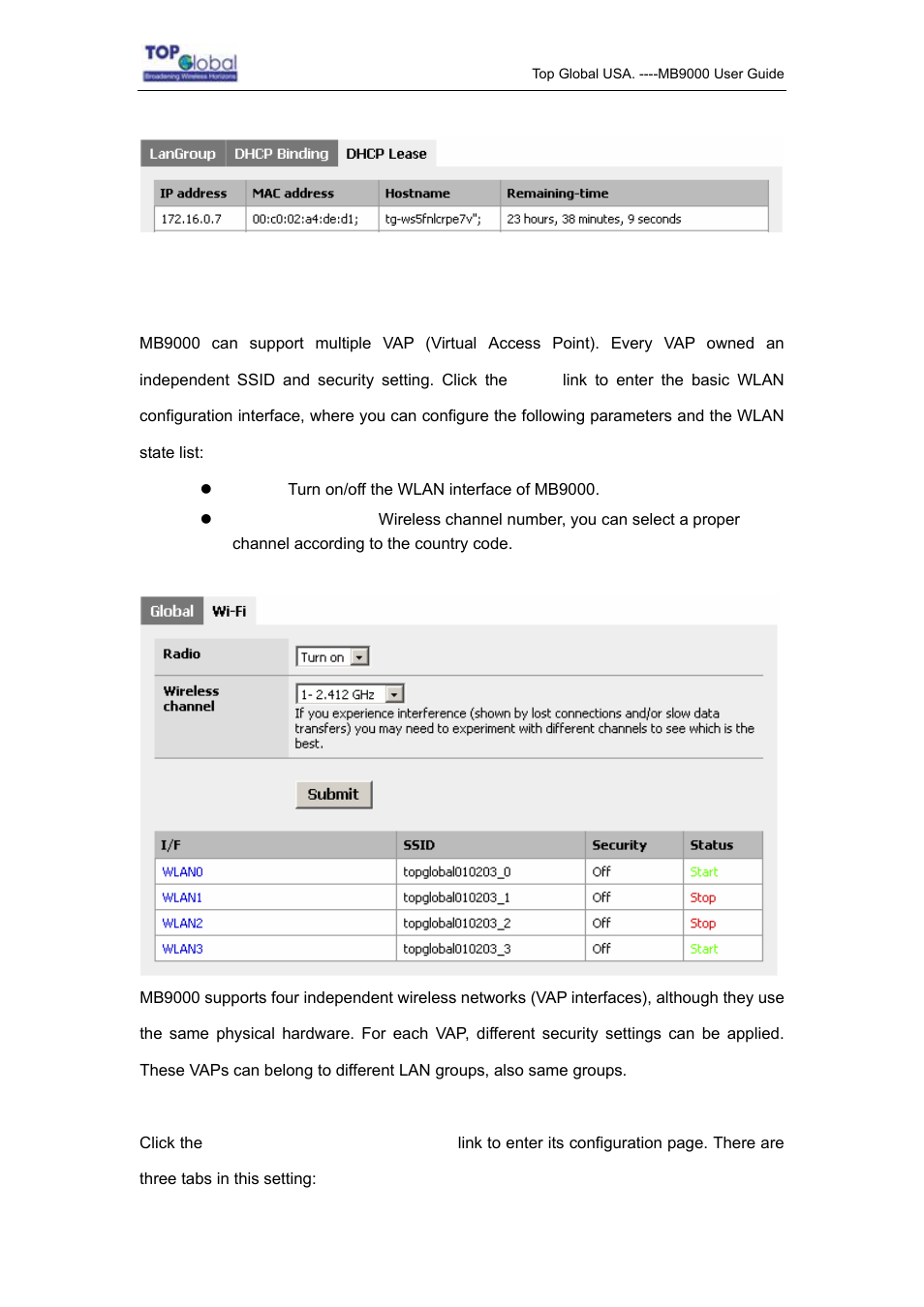 2 wi-fi | Top Global MB9000 User Manual | Page 22 / 66