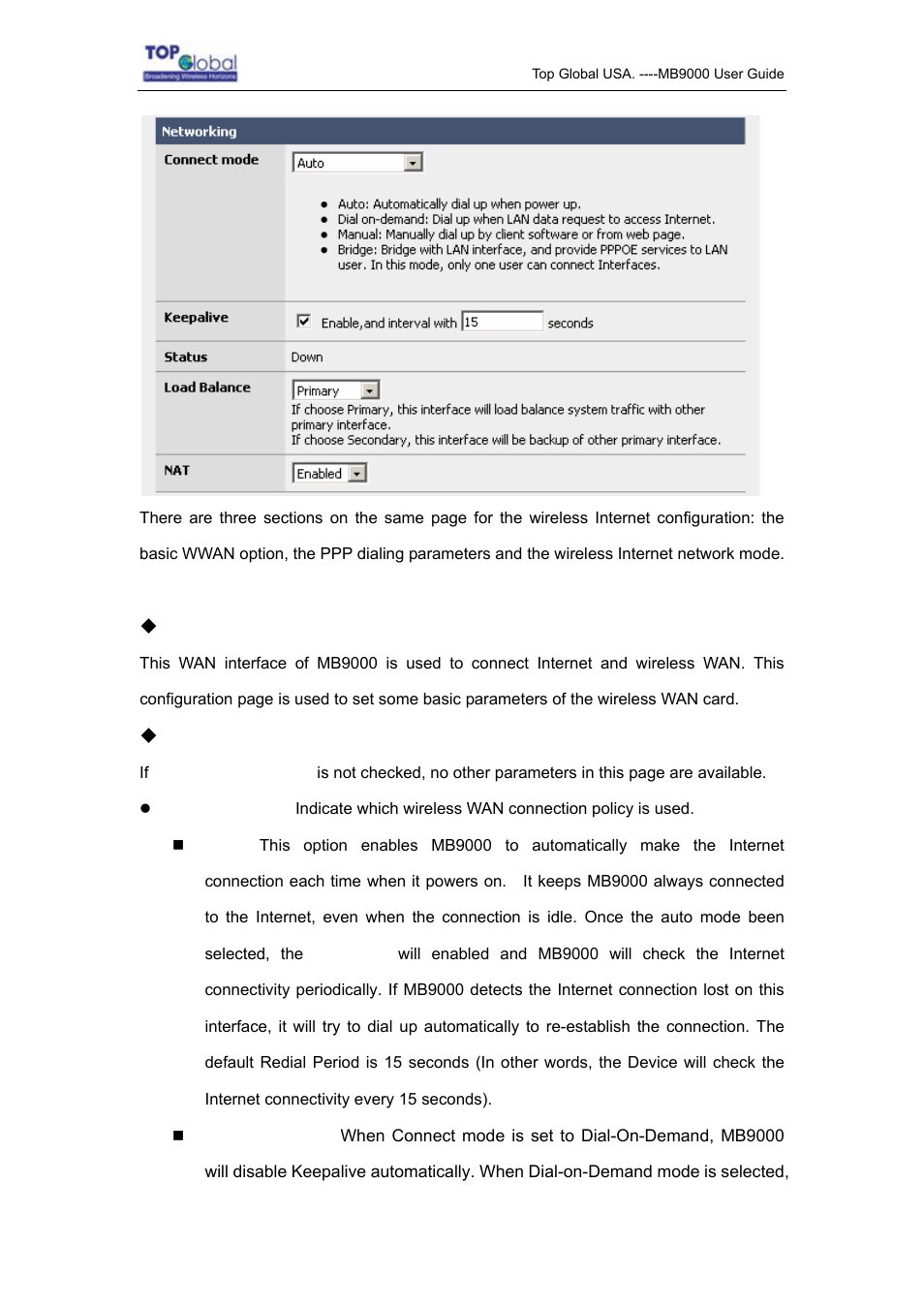 Top Global MB9000 User Manual | Page 28 / 66