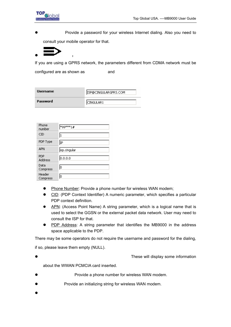 Top Global MB9000 User Manual | Page 30 / 66