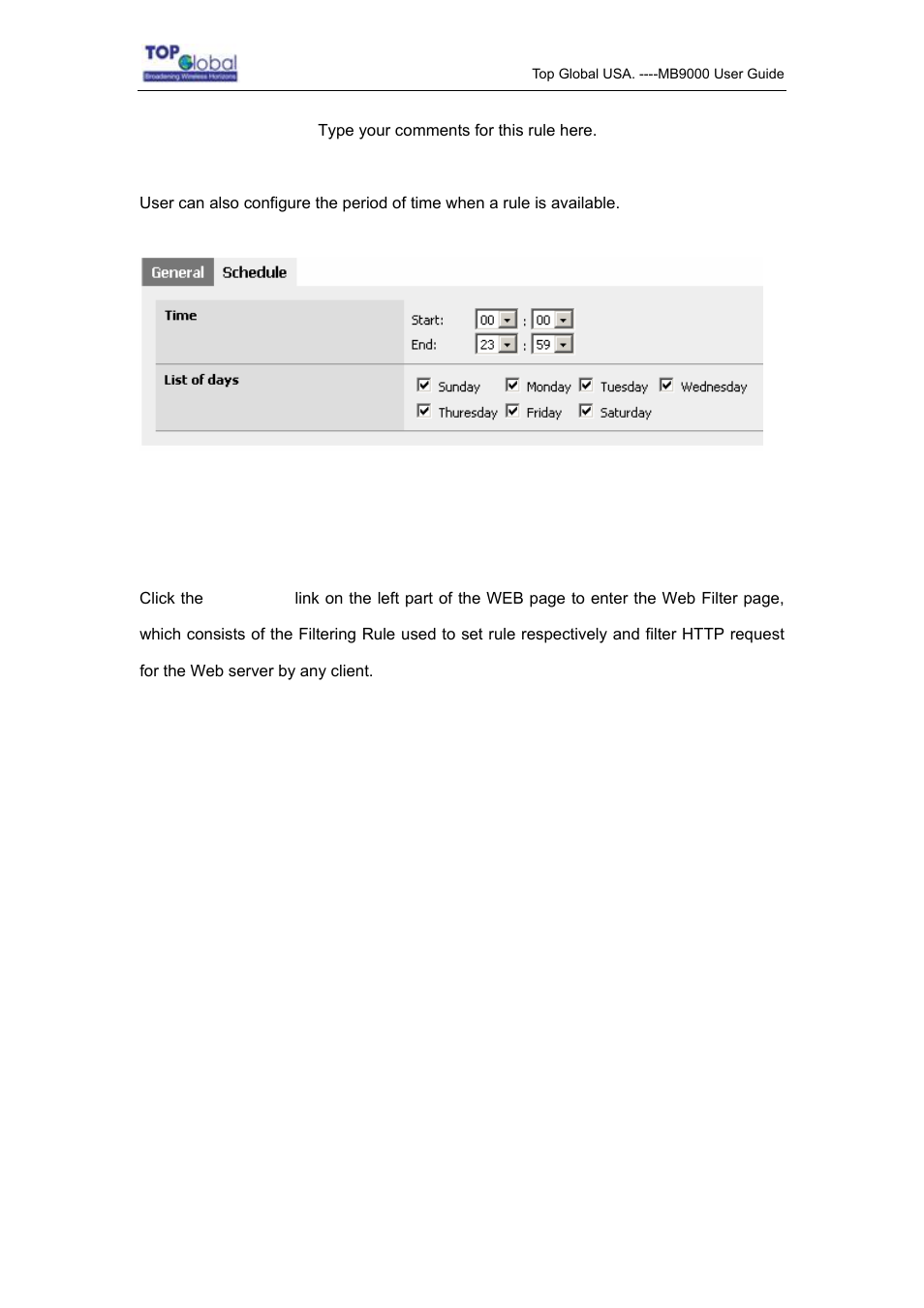 4 web filter | Top Global MB9000 User Manual | Page 41 / 66