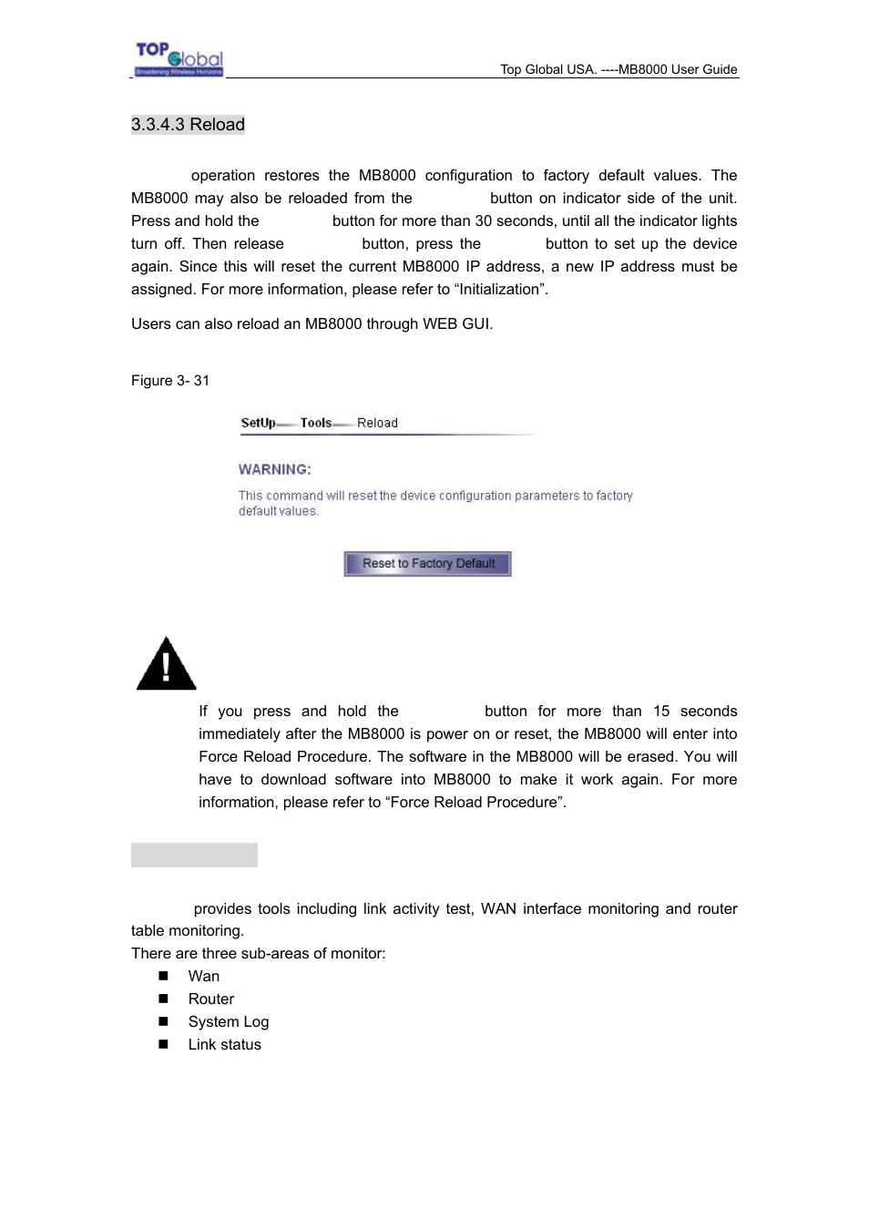 5 monitor | Top Global MB8000 User Manual | Page 41 / 59