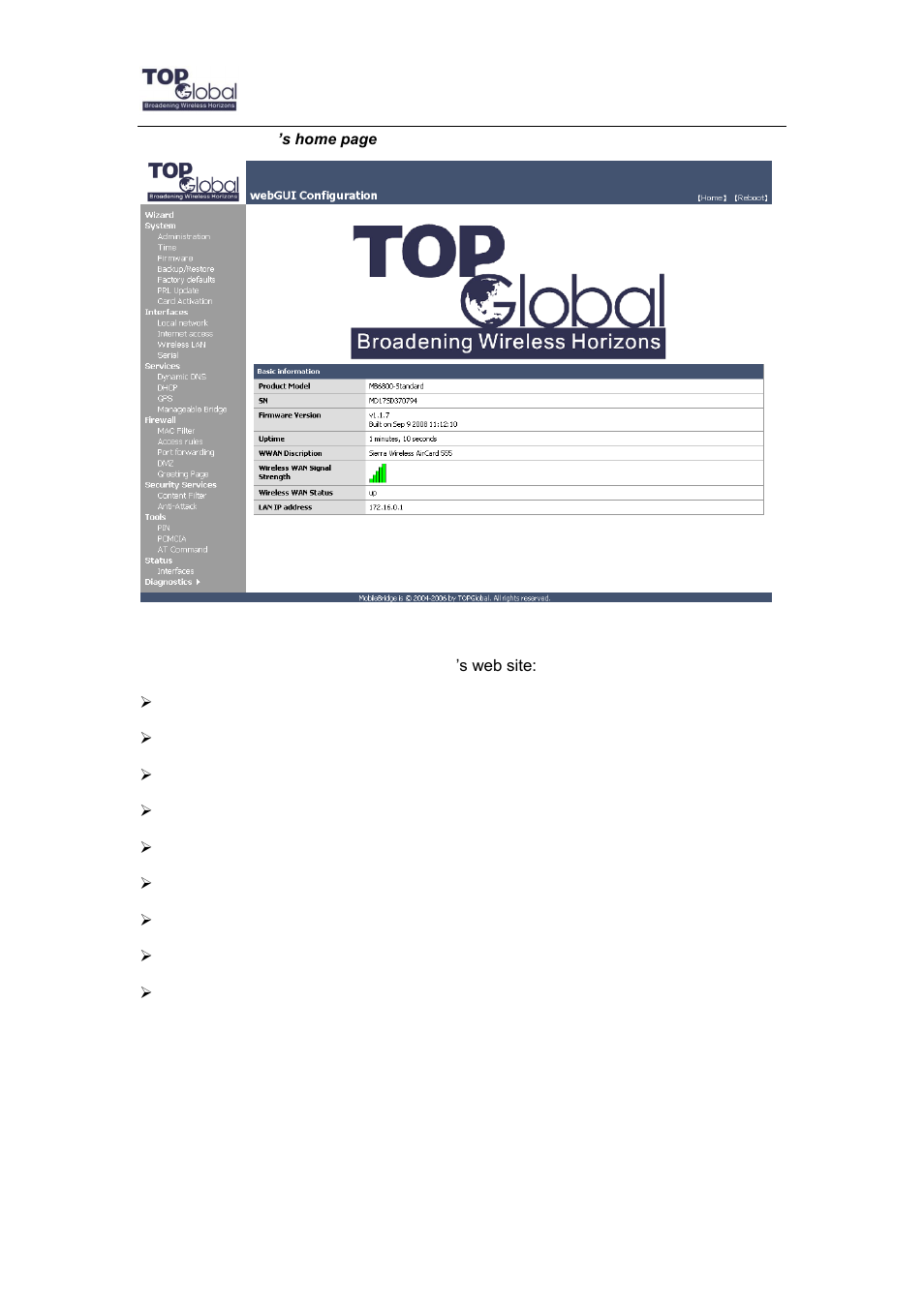 Top Global MB6800 User Manual | Page 14 / 80