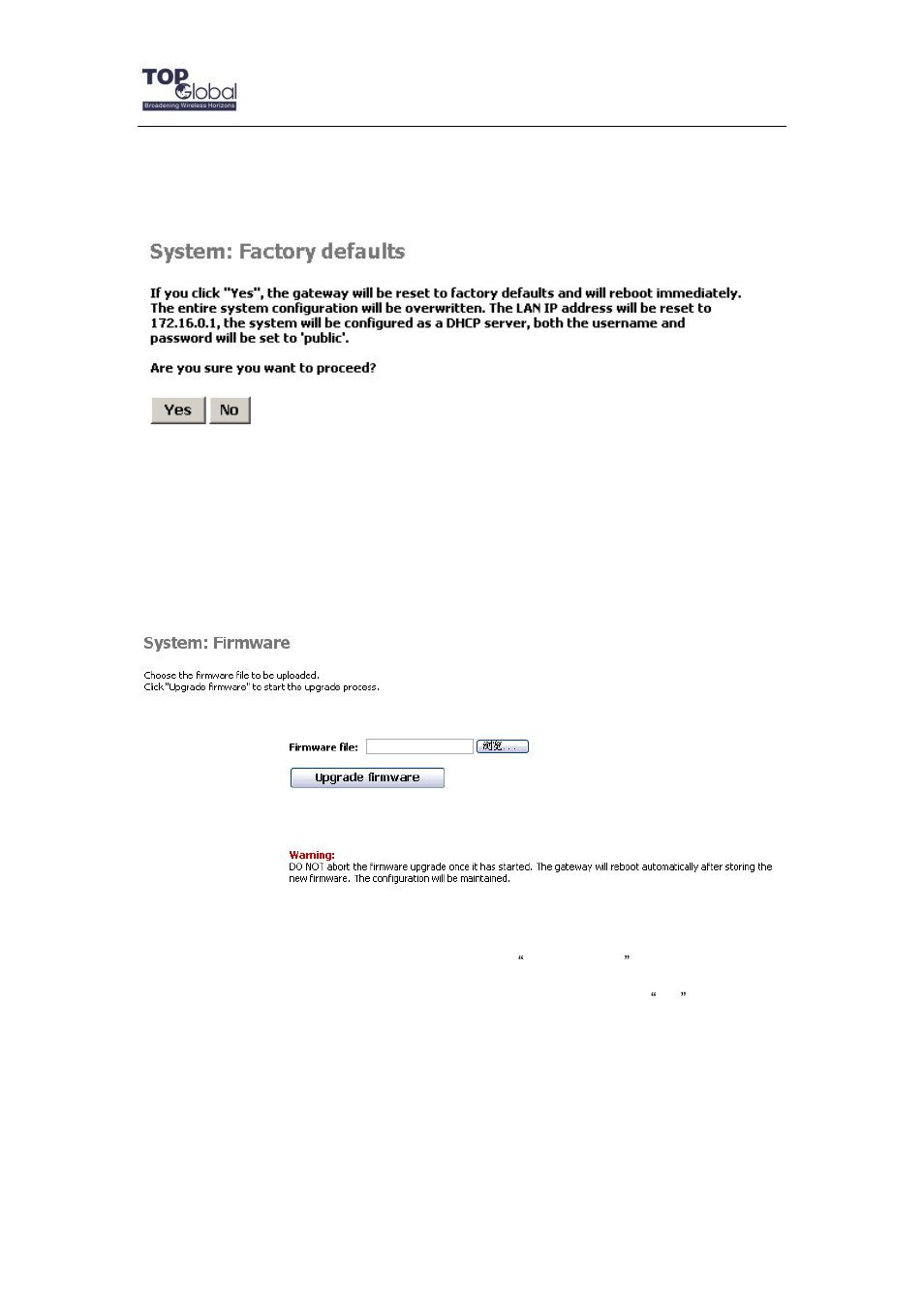 5 factory defaults, 6 prl update | Top Global MB6800 User Manual | Page 23 / 80