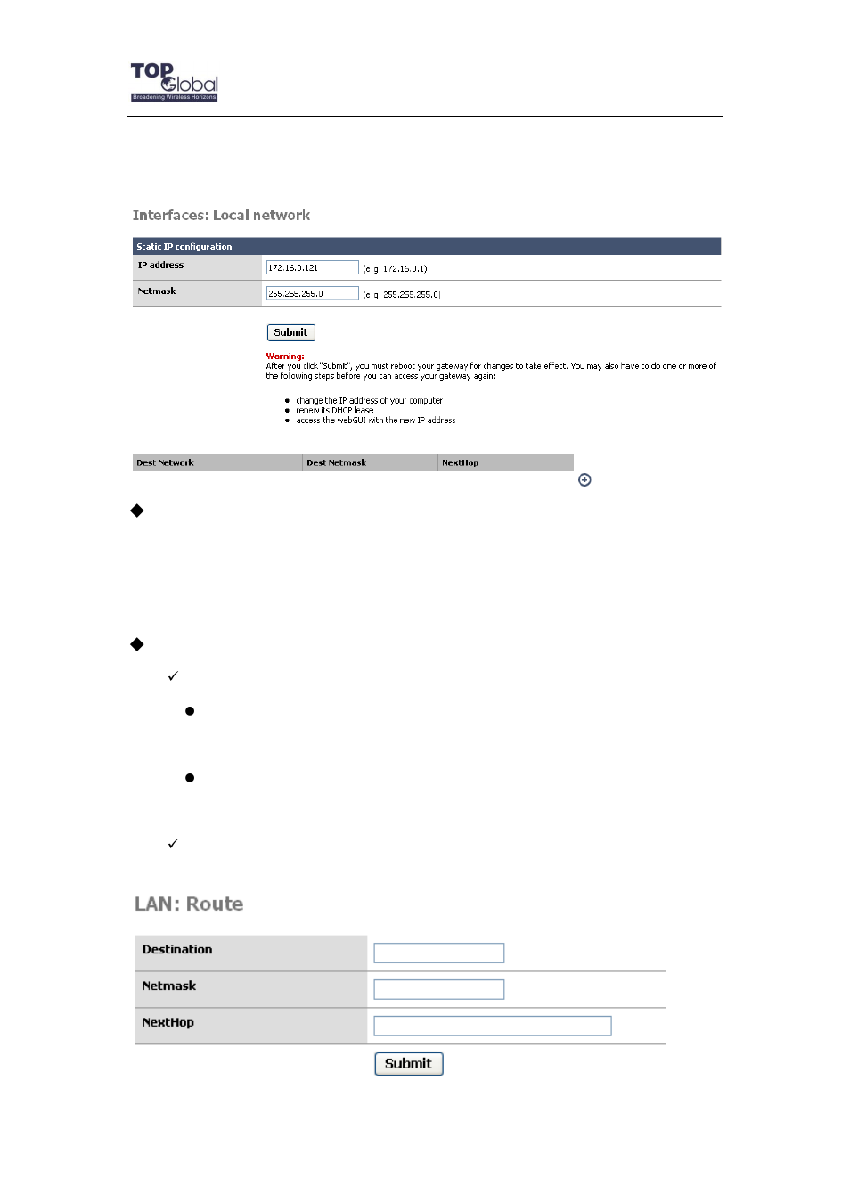 1 local network | Top Global MB6800 User Manual | Page 25 / 80