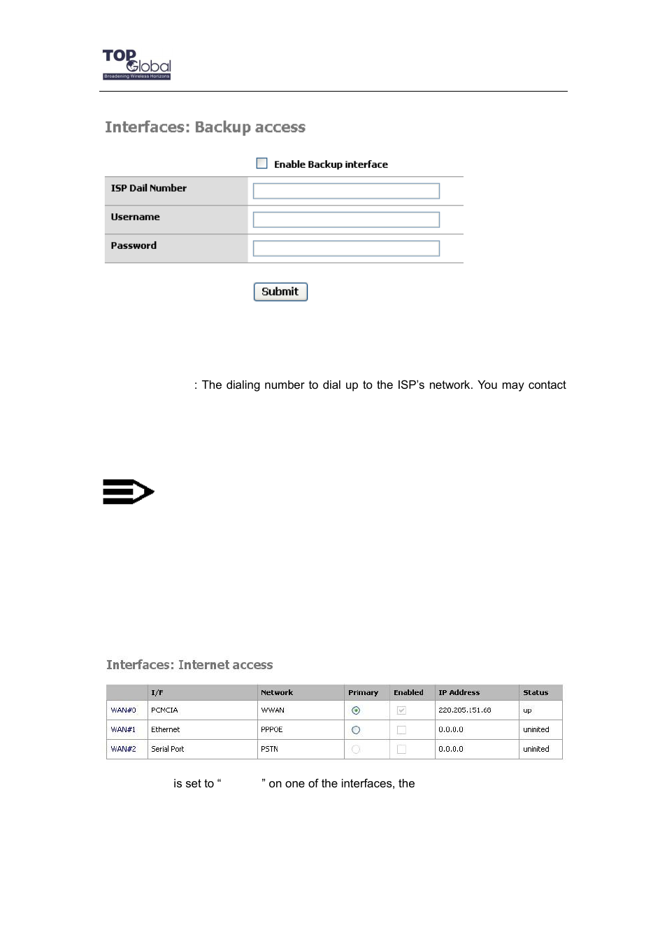 4 fail-over (using wan#0 and wan#1) | Top Global MB6800 User Manual | Page 36 / 80