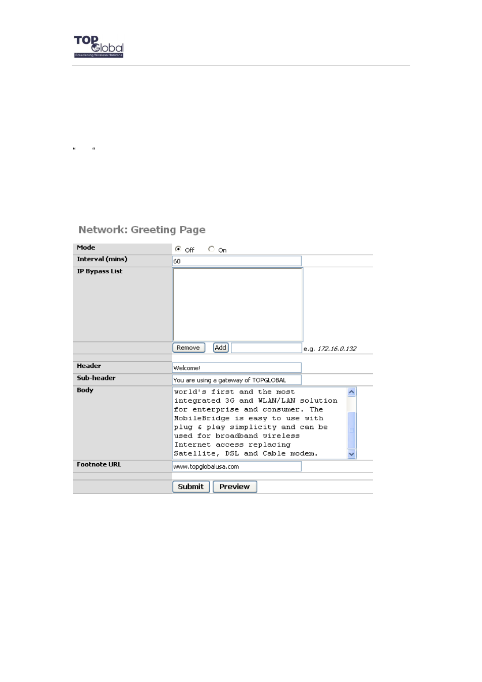 5 greeting page | Top Global MB6800 User Manual | Page 56 / 80