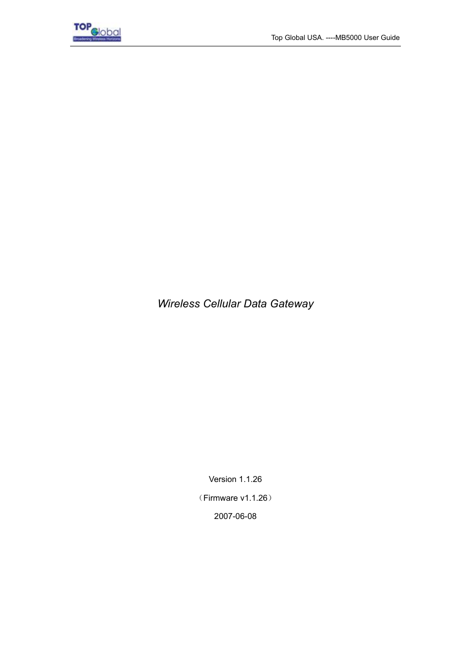 Top Global MB5000K User Manual | 78 pages