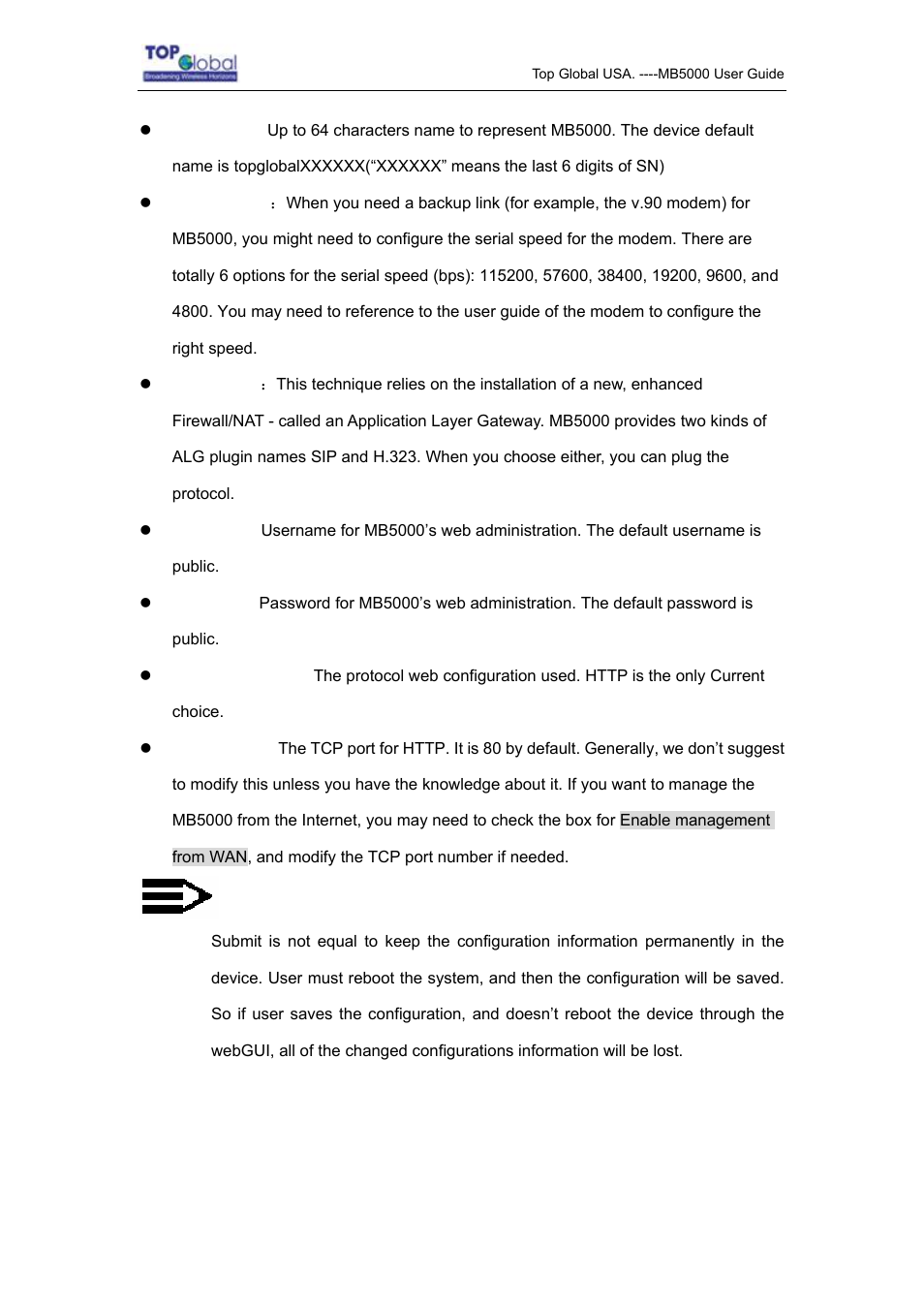 Top Global MB5000K User Manual | Page 21 / 78