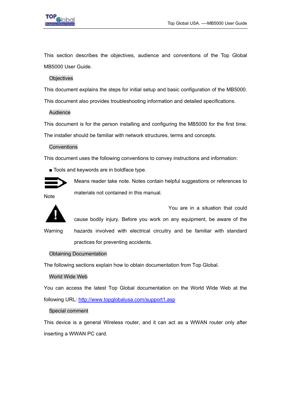 Top Global MB5000K User Manual | Page 4 / 78