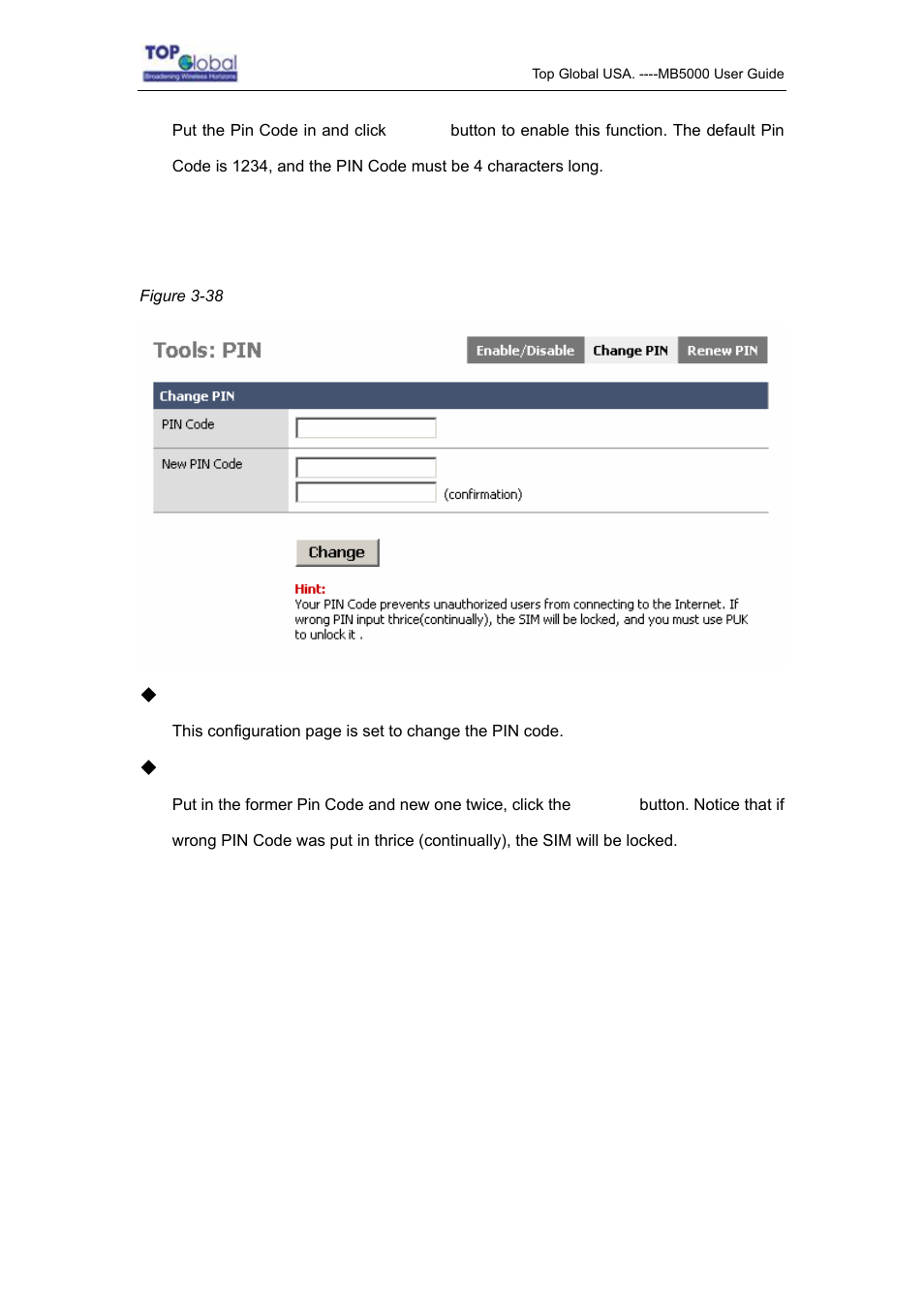 2 change pin | Top Global MB5000K User Manual | Page 56 / 78